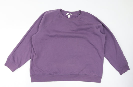 H&M Womens Purple Cotton Pullover Sweatshirt Size L Pullover