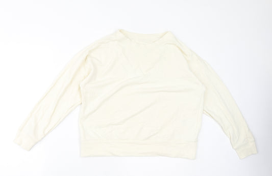 Uniqlo Womens Ivory Cotton Pullover Sweatshirt Size 12 Pullover