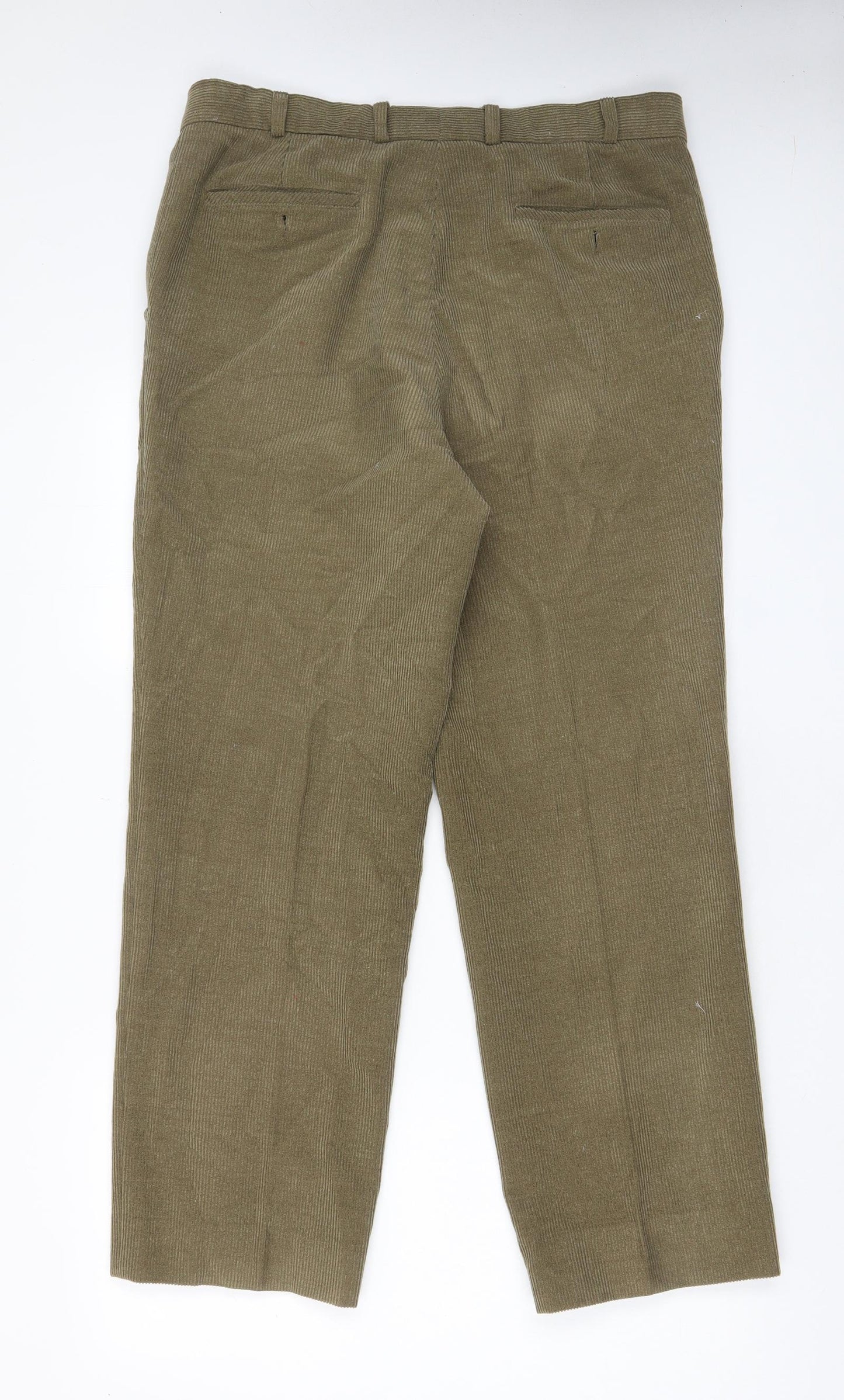 Meyer Mens Brown Polyester Trousers Size 36 in L30 in Regular Zip - Pockets