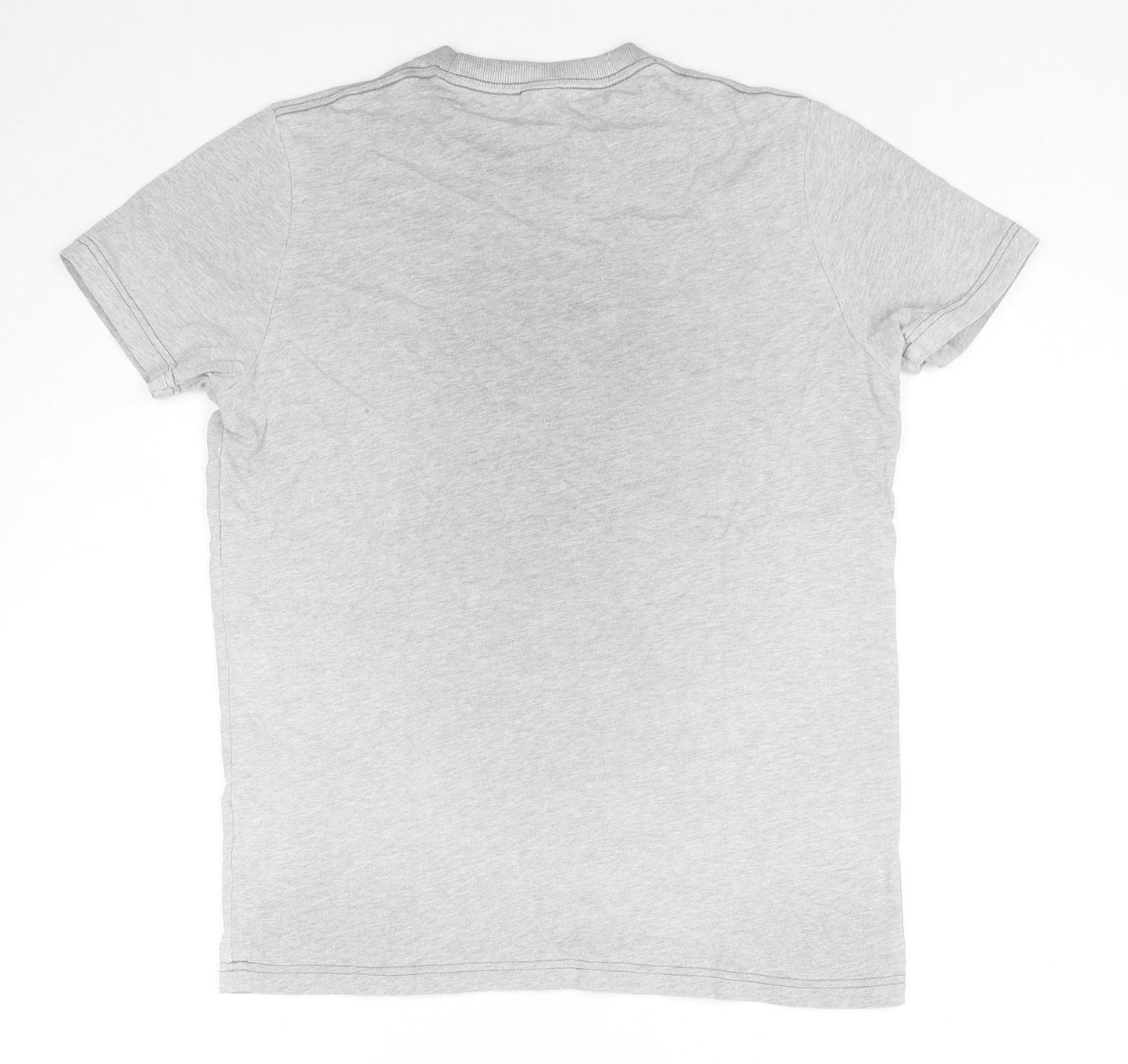 Hollister Mens Grey Cotton T-Shirt Size M Round Neck - Logo