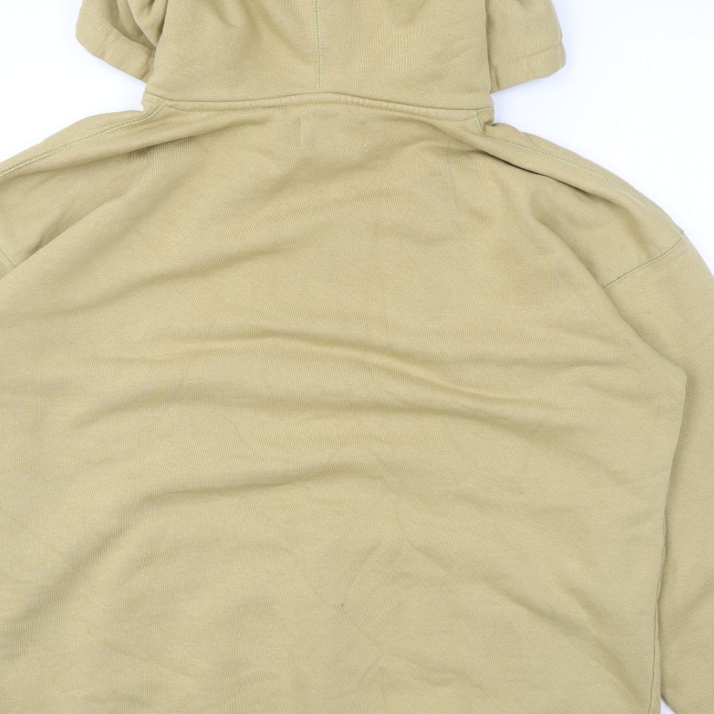 Topman Mens Yellow Cotton Pullover Hoodie Size S