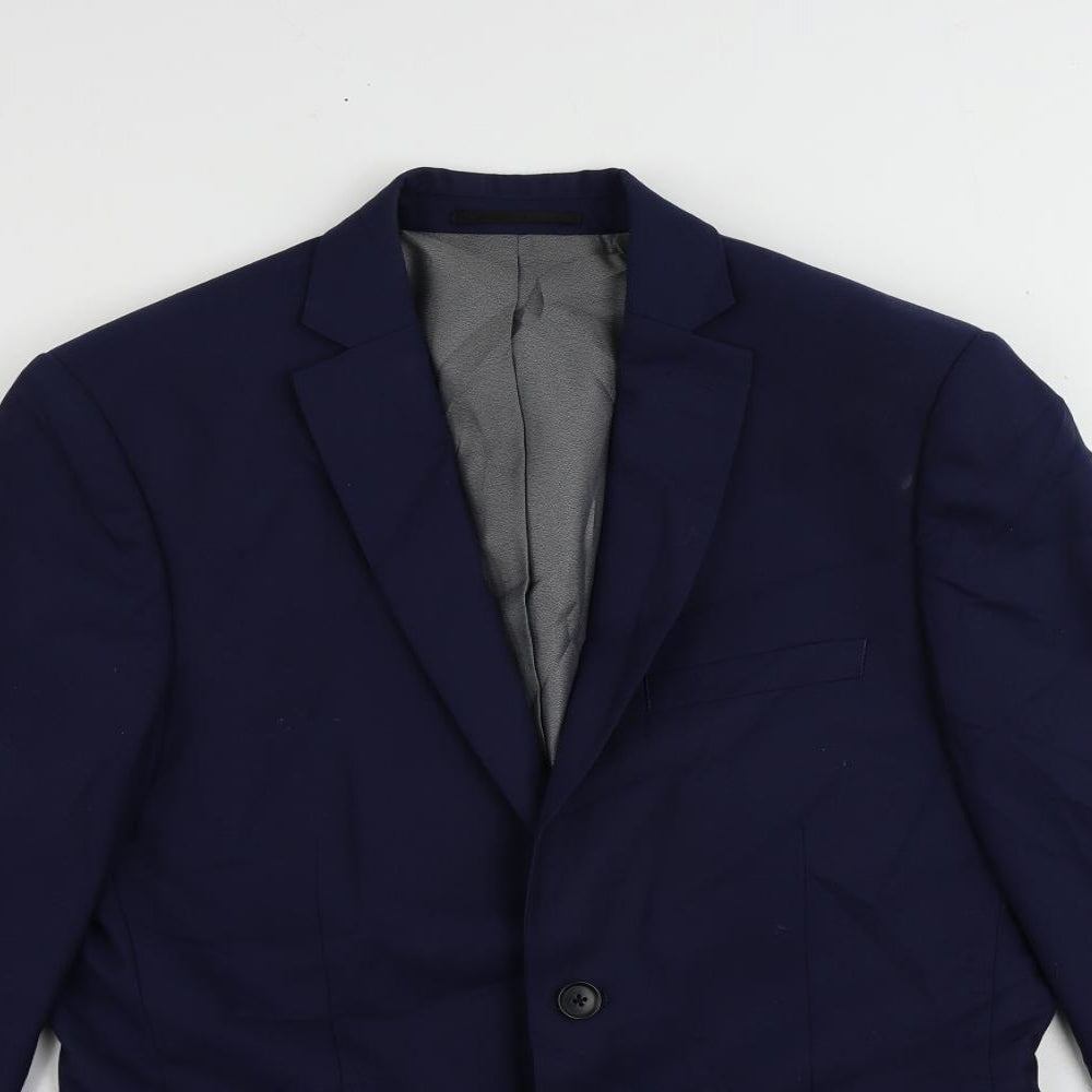 NEXT Mens Blue Polyester Jacket Suit Jacket Size 40 Regular