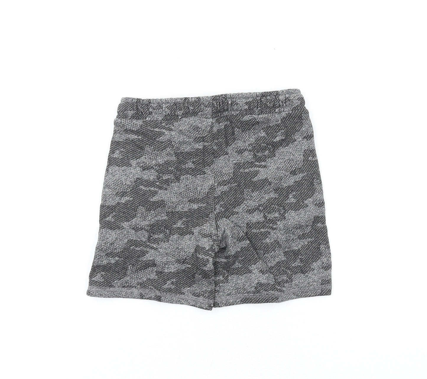 Marks and Spencer Boys Grey Camouflage Cotton Sweat Shorts Size 5-6 Years Regular Drawstring