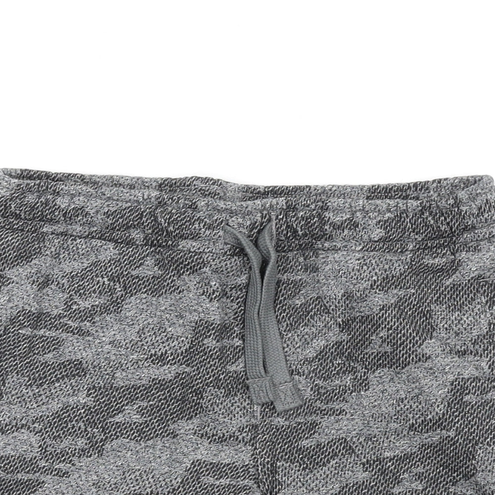 Marks and Spencer Boys Grey Camouflage Cotton Sweat Shorts Size 5-6 Years Regular Drawstring