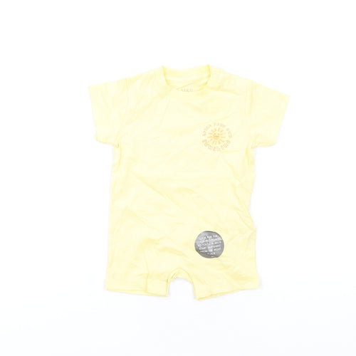 Marks and Spencer Baby Yellow Cotton Babygrow One-Piece Size 0-3 Months Snap