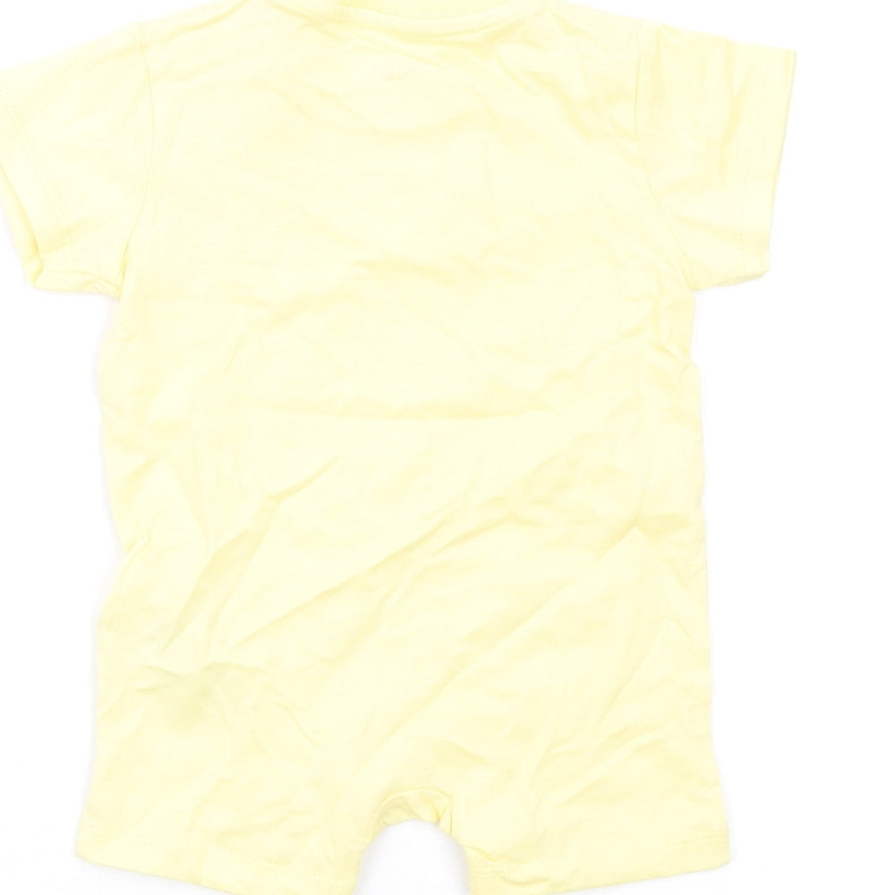 Marks and Spencer Baby Yellow Cotton Babygrow One-Piece Size 0-3 Months Snap