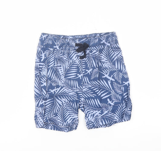 Lupilu Boys Blue Geometric Cotton Sweat Shorts Size 5-6 Years Regular Drawstring