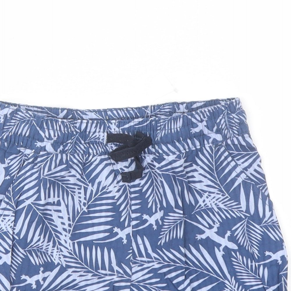 Lupilu Boys Blue Geometric Cotton Sweat Shorts Size 5-6 Years Regular Drawstring