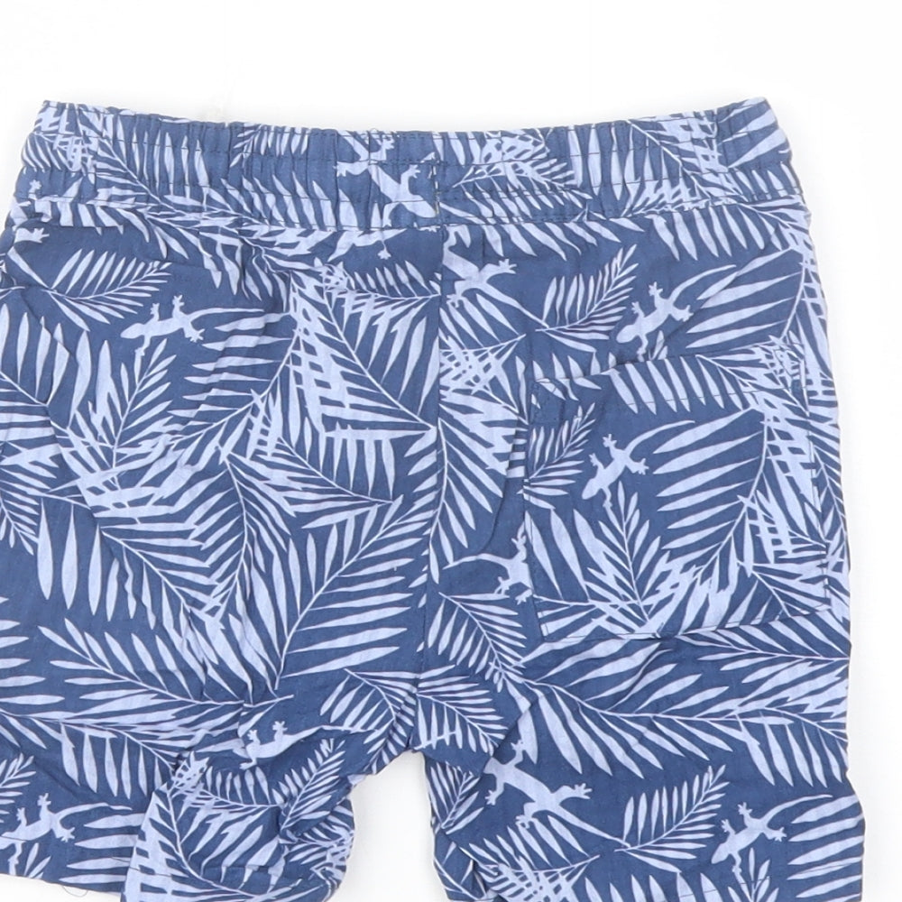 Lupilu Boys Blue Geometric Cotton Sweat Shorts Size 5-6 Years Regular Drawstring