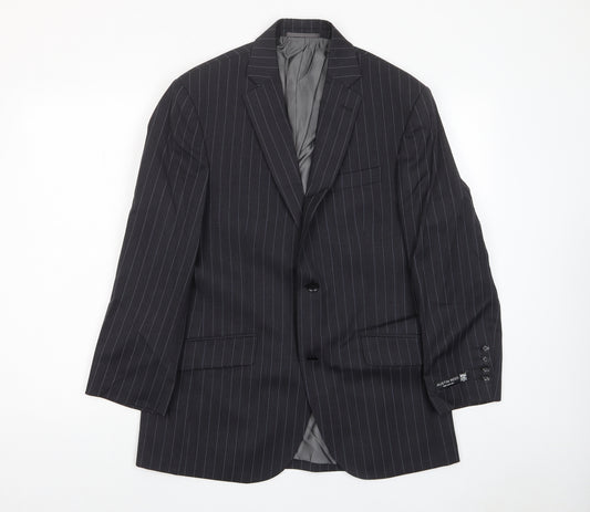 Austin Reed Mens Grey Striped Wool Jacket Suit Jacket Size 40 Regular - Inside pockets