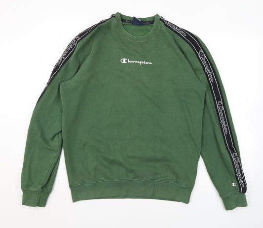 Champion Mens Green Cotton Pullover Sweatshirt Size L