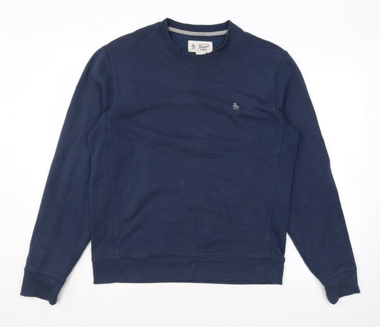 Original Penguin Mens Blue Cotton Pullover Sweatshirt Size L