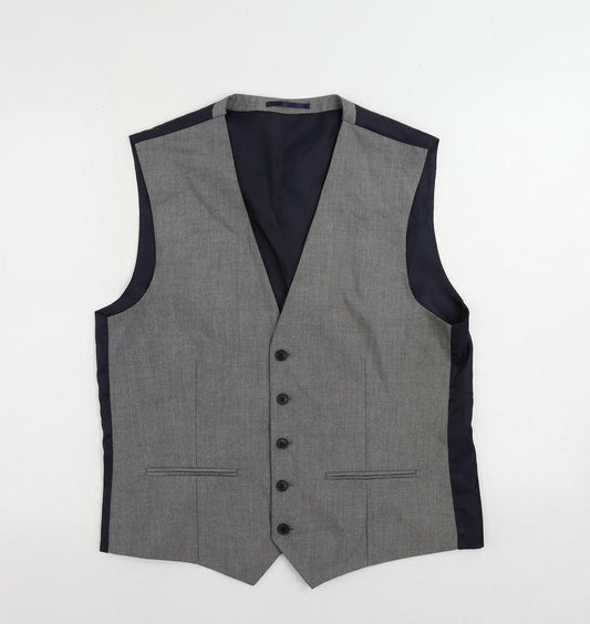 NEXT Mens Grey Polyester Jacket Suit Waistcoat Size 42 Regular