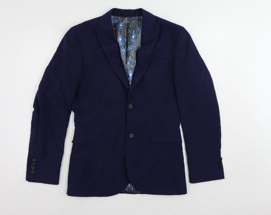 NEXT Mens Blue Polyester Jacket Suit Jacket Size 36 Regular