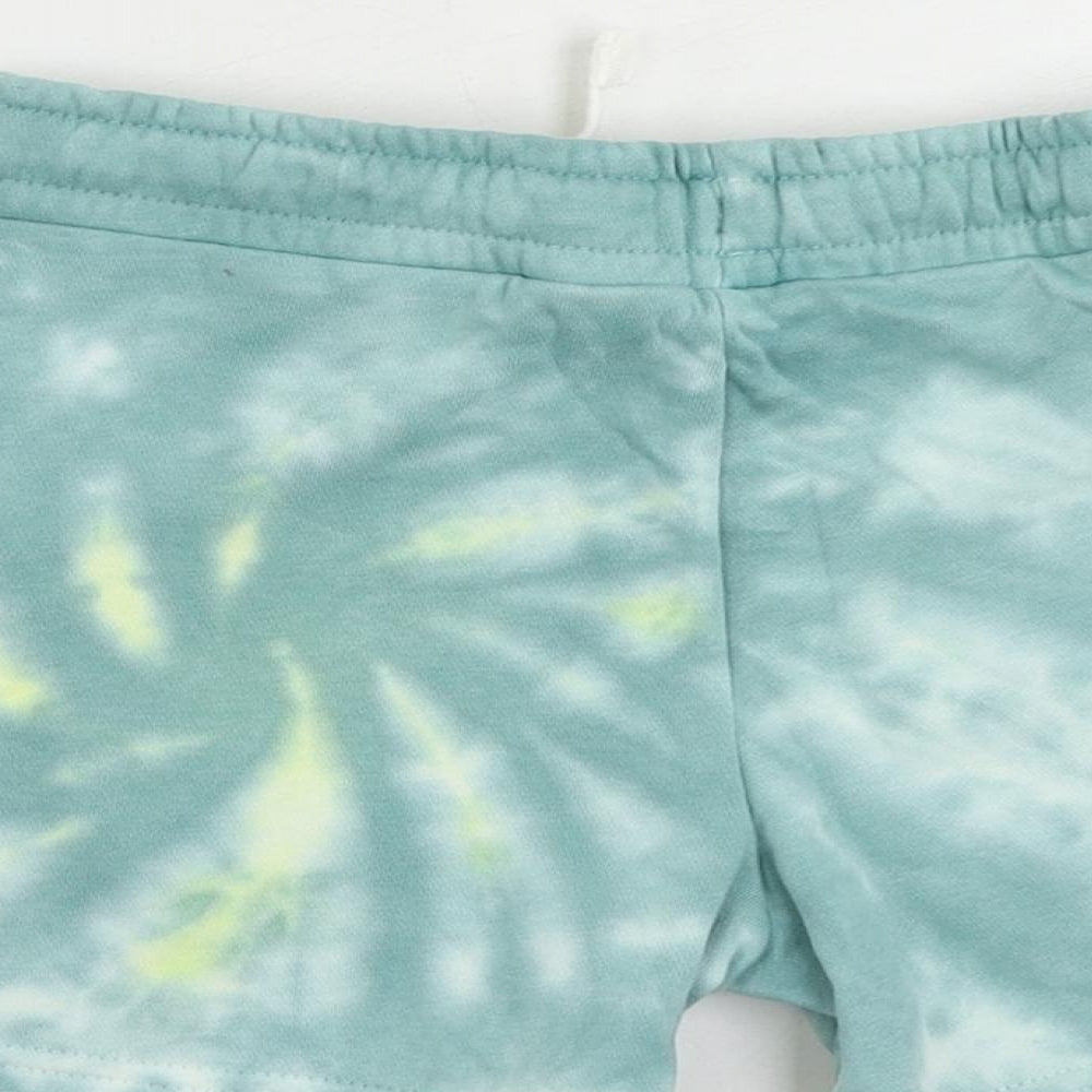 Marks and Spencer Boys Blue Cotton Sweat Shorts Size 4-5 Years Regular Drawstring - Tie Dye