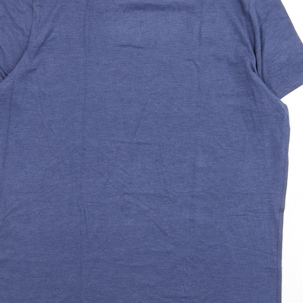 Marks and Spencer Mens Blue Acrylic T-Shirt Size L Round Neck - Thermal