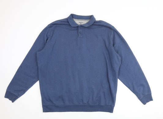 EWM Mens Blue Cotton Pullover Sweatshirt Size XL