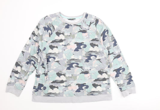 GOODMOVE Womens Multicoloured Camouflage Cotton Pullover Sweatshirt Size 16 Pullover