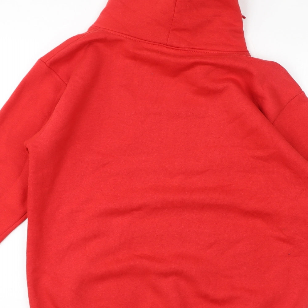 sss Mens Red Cotton Pullover Hoodie Size S