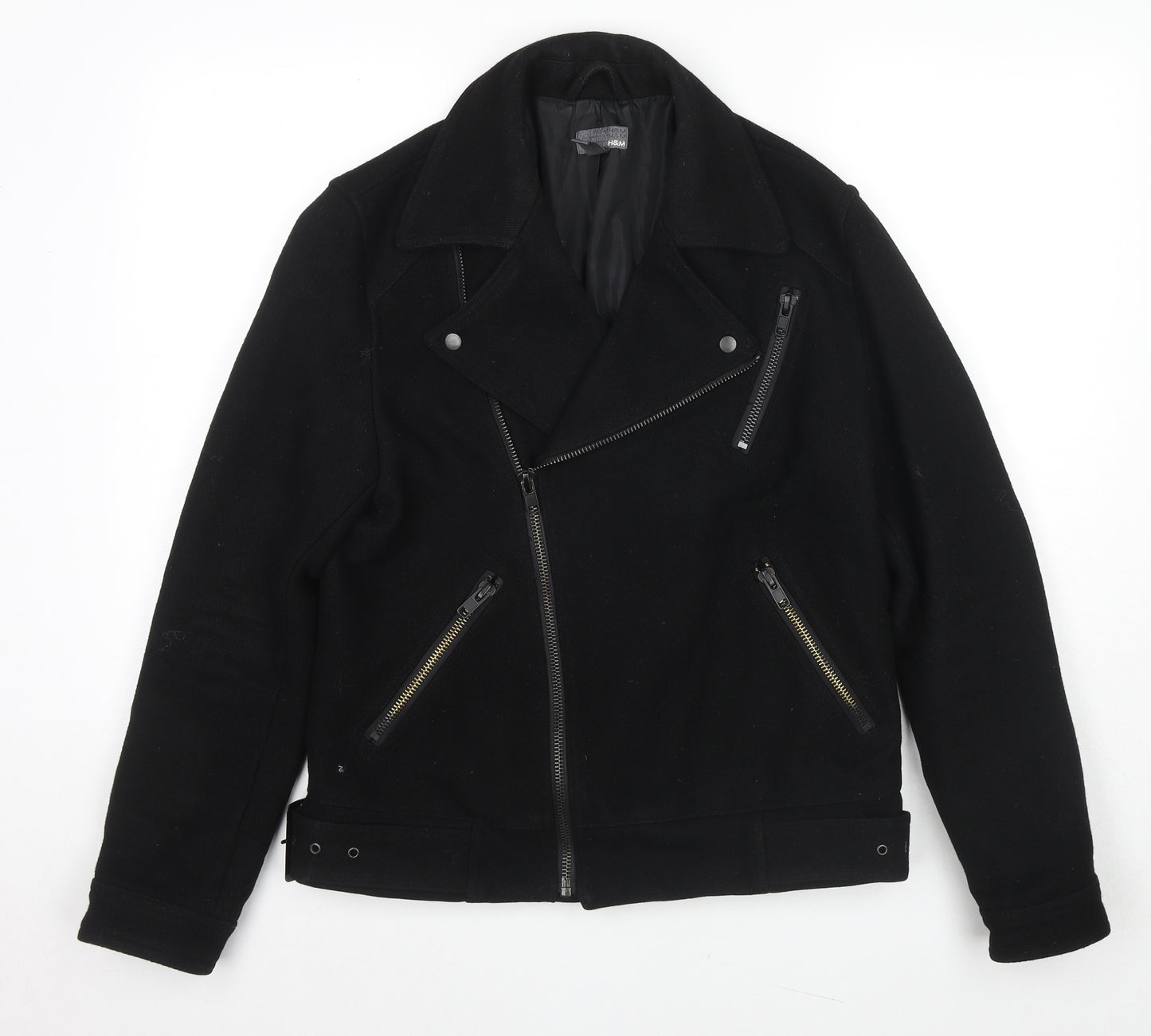 H&M Mens Black Jacket Size M Zip