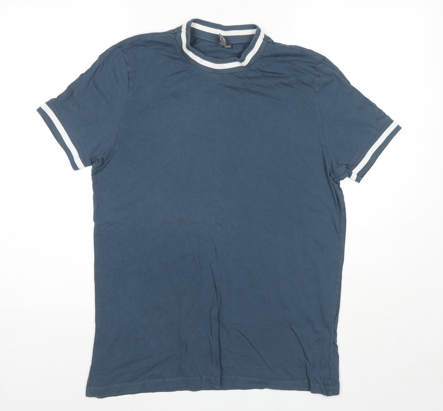 ASOS Mens Blue Cotton T-Shirt Size M Round Neck