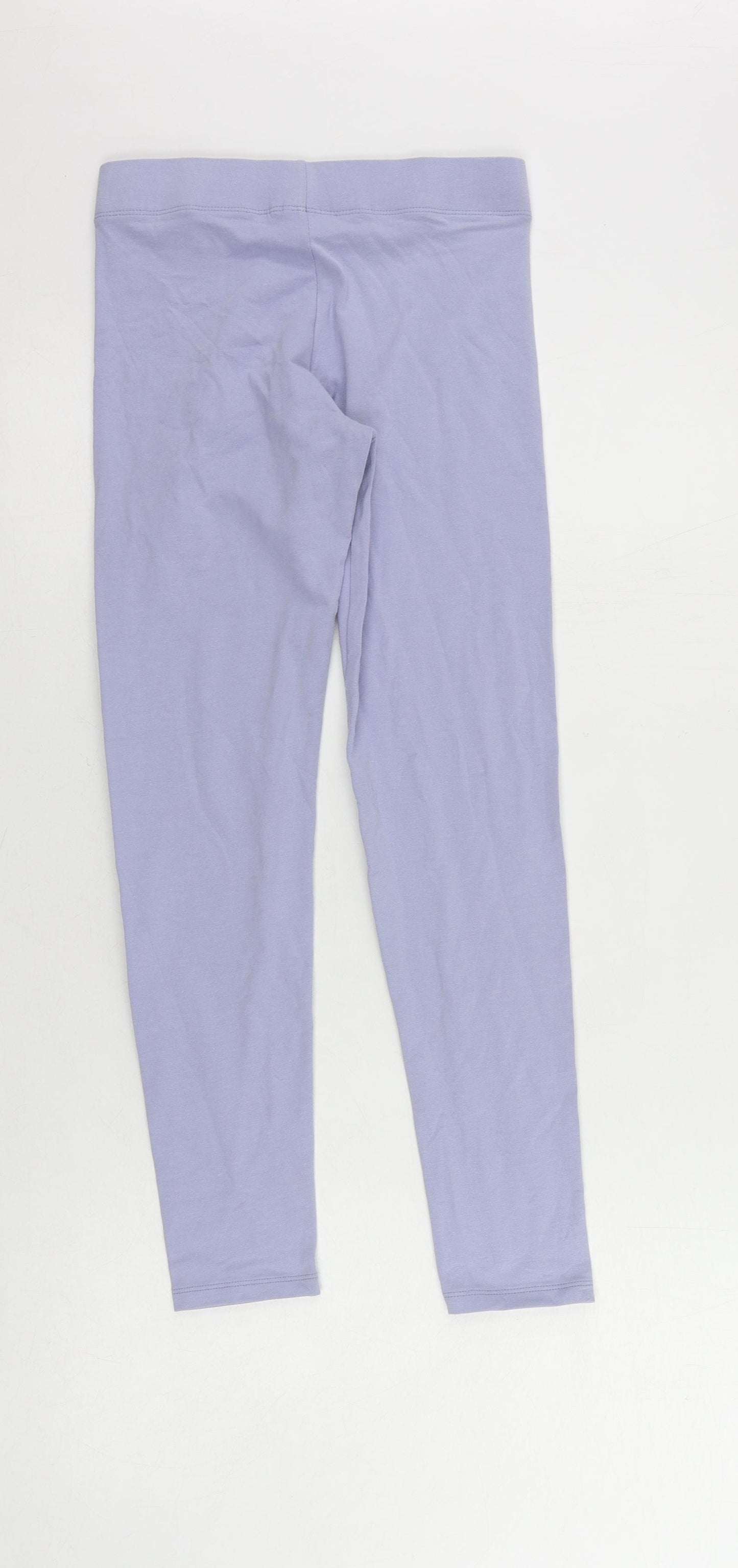 Marks and Spencer Girls Blue Cotton Jogger Trousers Size 11-12 Years Regular - Leggings