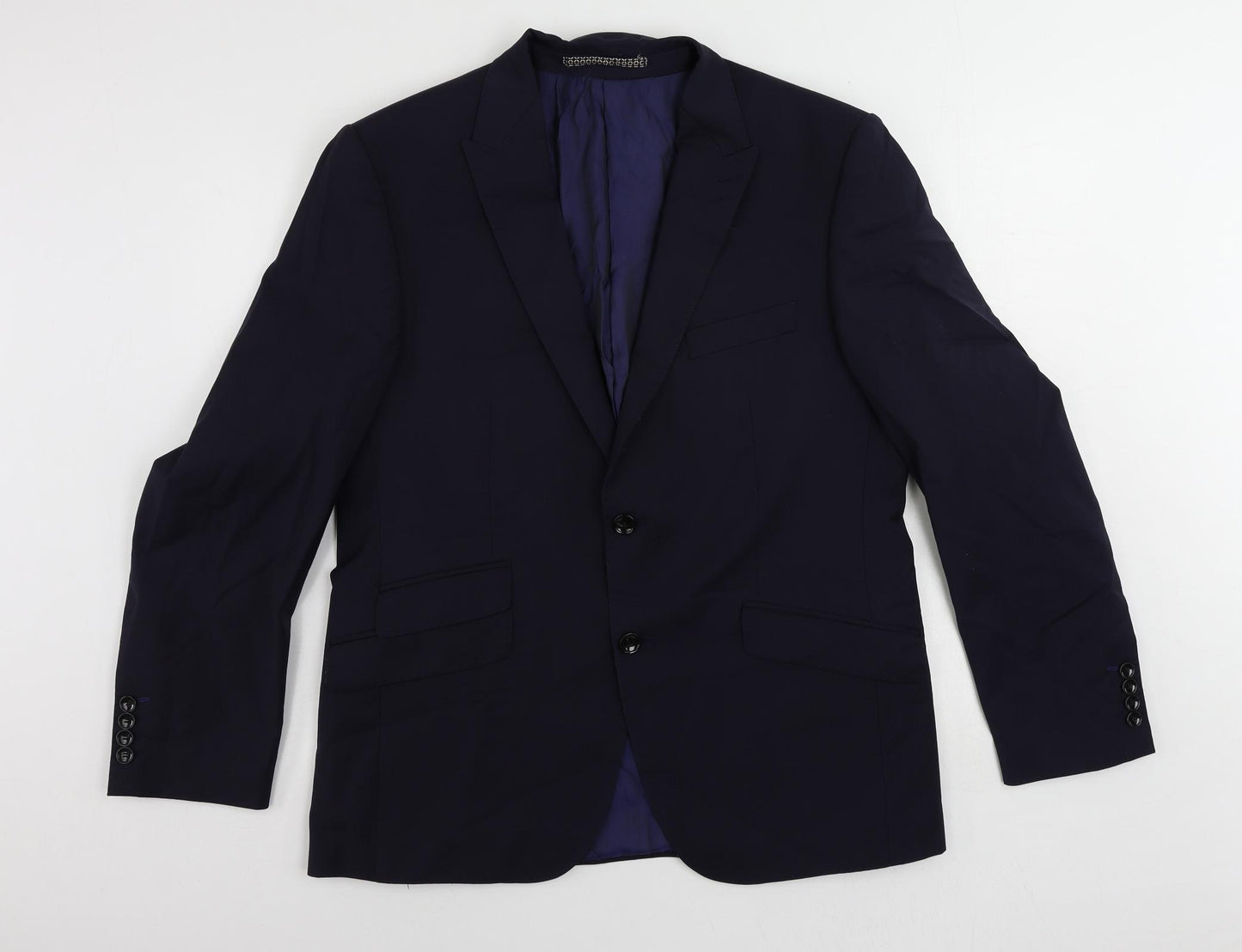 Autograph Mens Blue Wool Jacket Suit Jacket Size 40 Regular