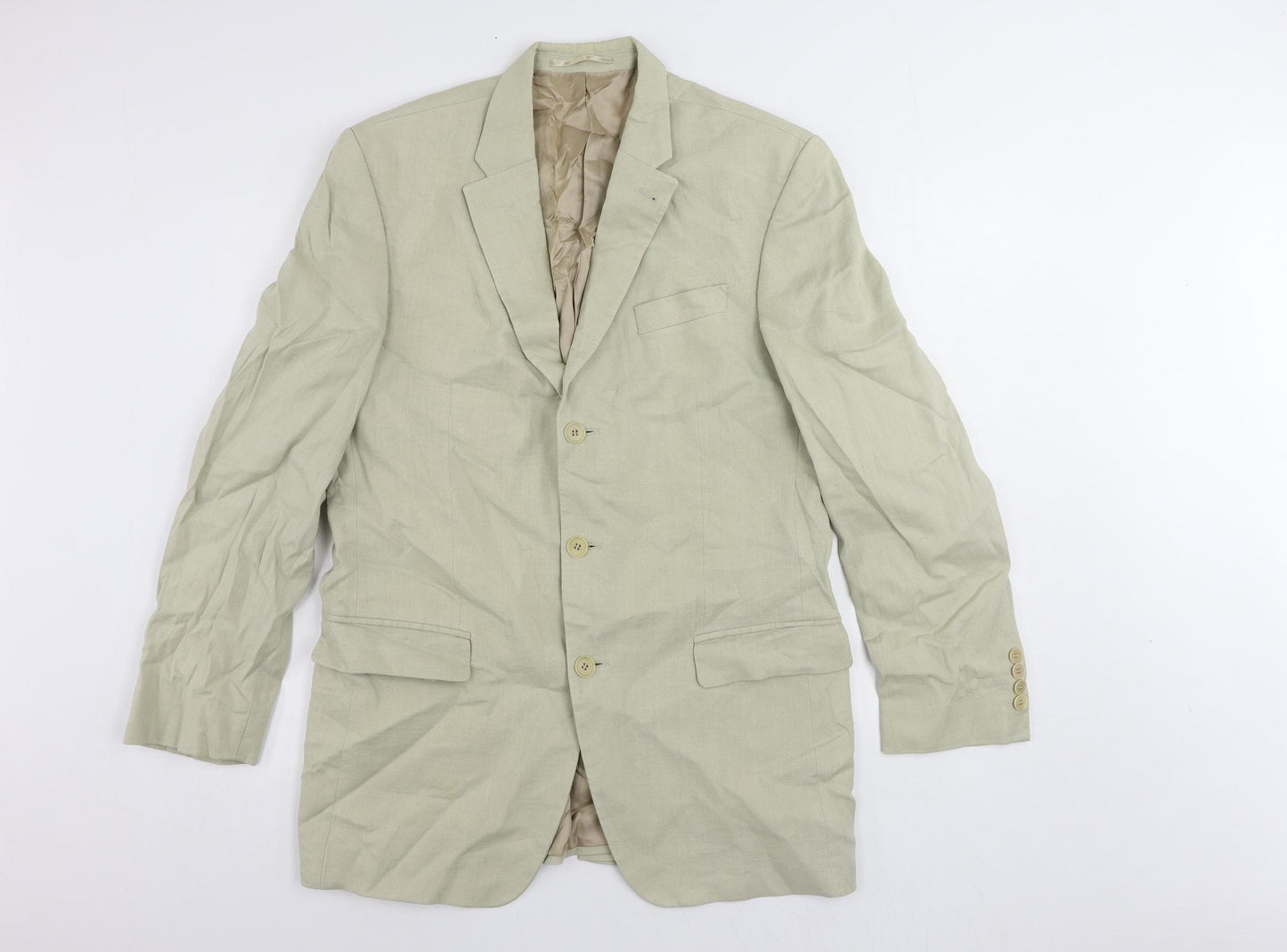 NEXT Mens Beige Linen Jacket Blazer Size 40 Regular