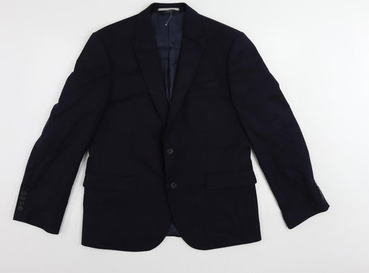 Marks and Spencer Mens Blue Wool Jacket Suit Jacket Size 42 Regular