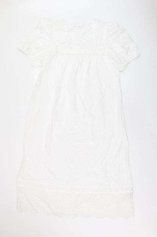 Marks and Spencer Womens White Solid Cotton Top Dress Size 16