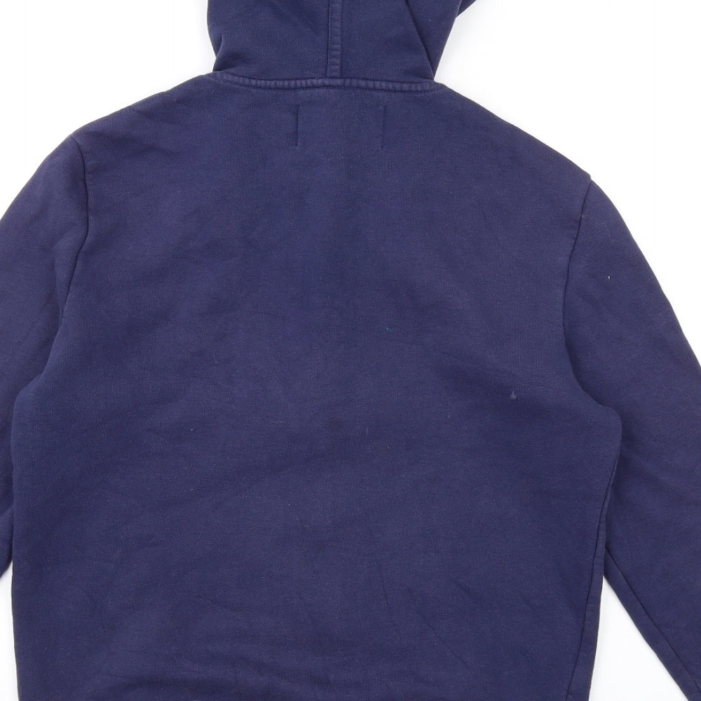 Calvin Klein Mens Blue Cotton Full Zip Hoodie Size S