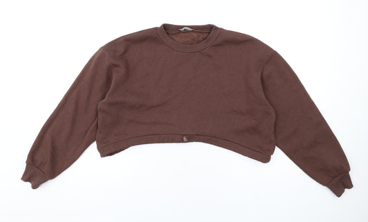 Zara Womens Brown Cotton Pullover Sweatshirt Size M Pullover