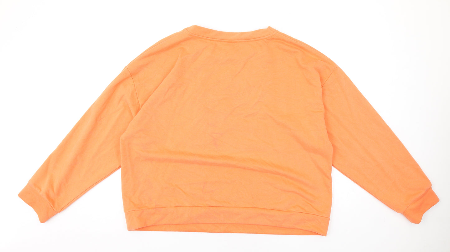 Oliver Bonas Womens Orange Cotton Pullover Sweatshirt Size 18 Pullover