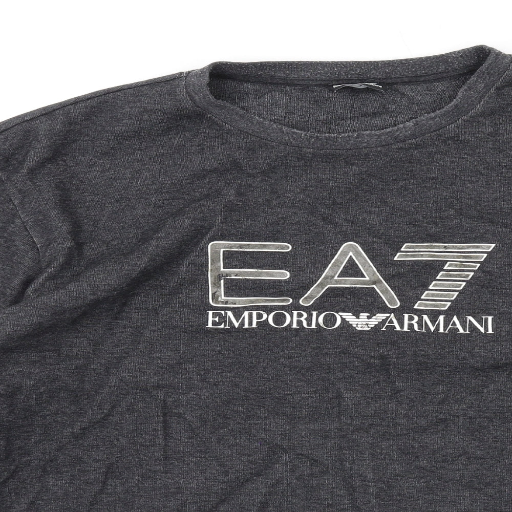 Emporio Armani Mens Grey Cotton Pullover Sweatshirt Size XL