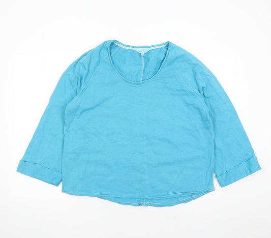 Per Una Womens Blue 100% Cotton Pullover Sweatshirt Size M Pullover