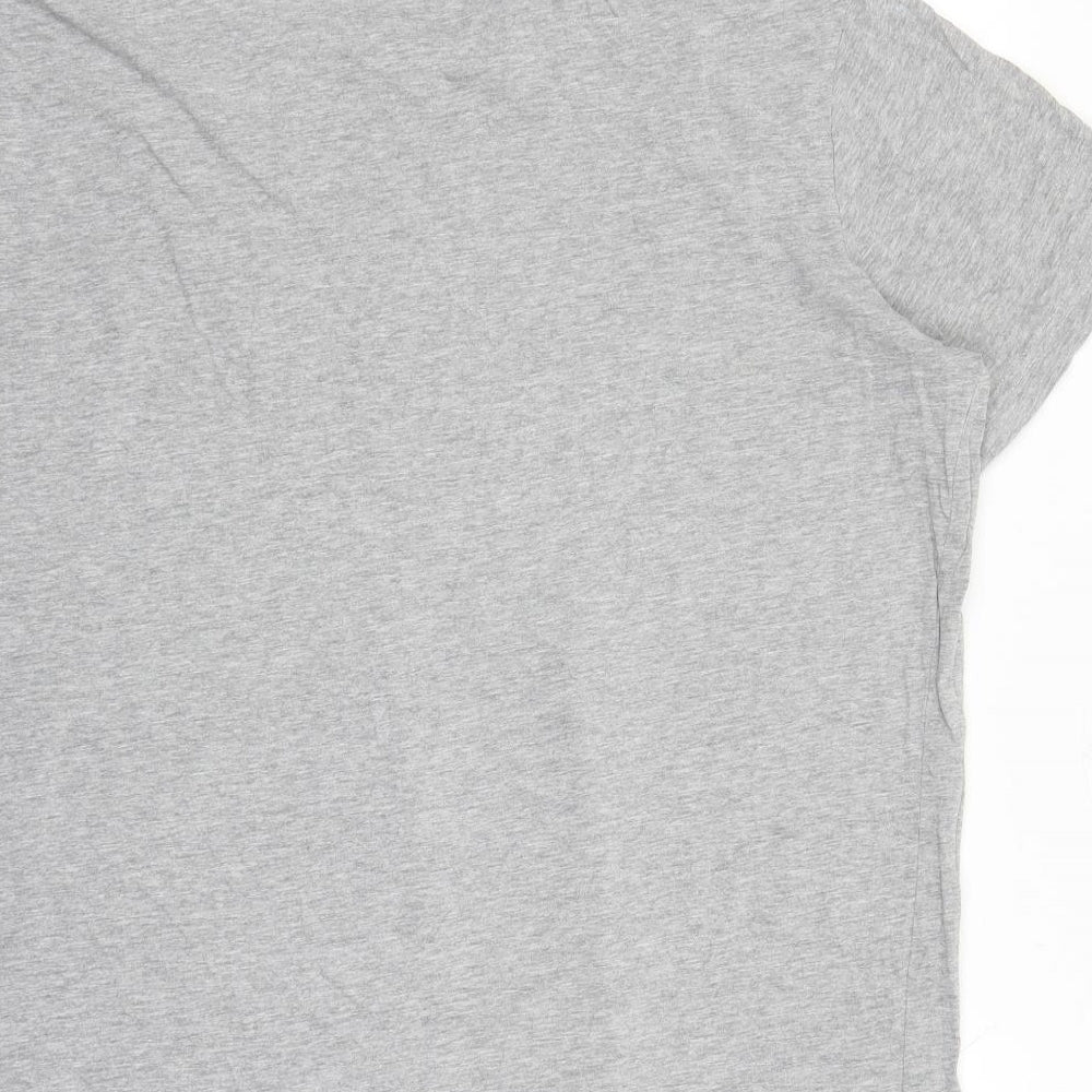 Cotton Traders Mens Grey Cotton T-Shirt Size 2XL Crew Neck