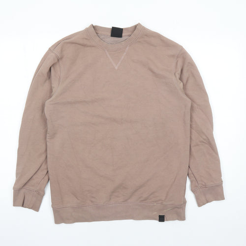 Pull&Bear Mens Brown Cotton Pullover Sweatshirt Size S