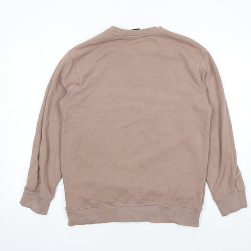 Pull&Bear Mens Brown Cotton Pullover Sweatshirt Size S