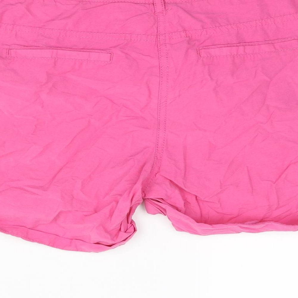 Dorothy Perkins Womens Pink Cotton Basic Shorts Size 12 L4 in Regular Zip