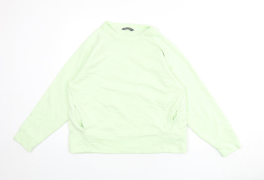 GOODMOVE Womens Green Cotton Pullover Sweatshirt Size 12 Pullover