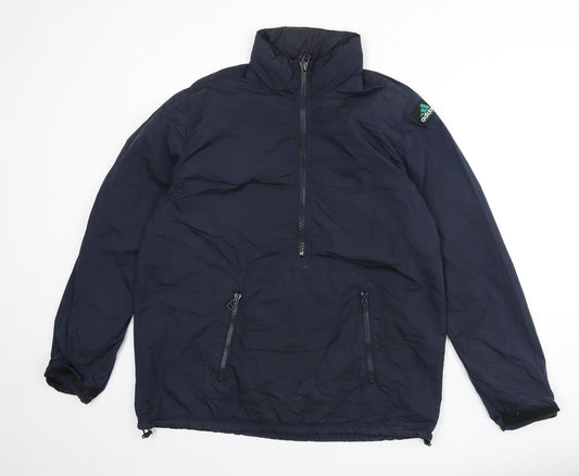 adidas Mens Blue Anorak Coat Size L Zip