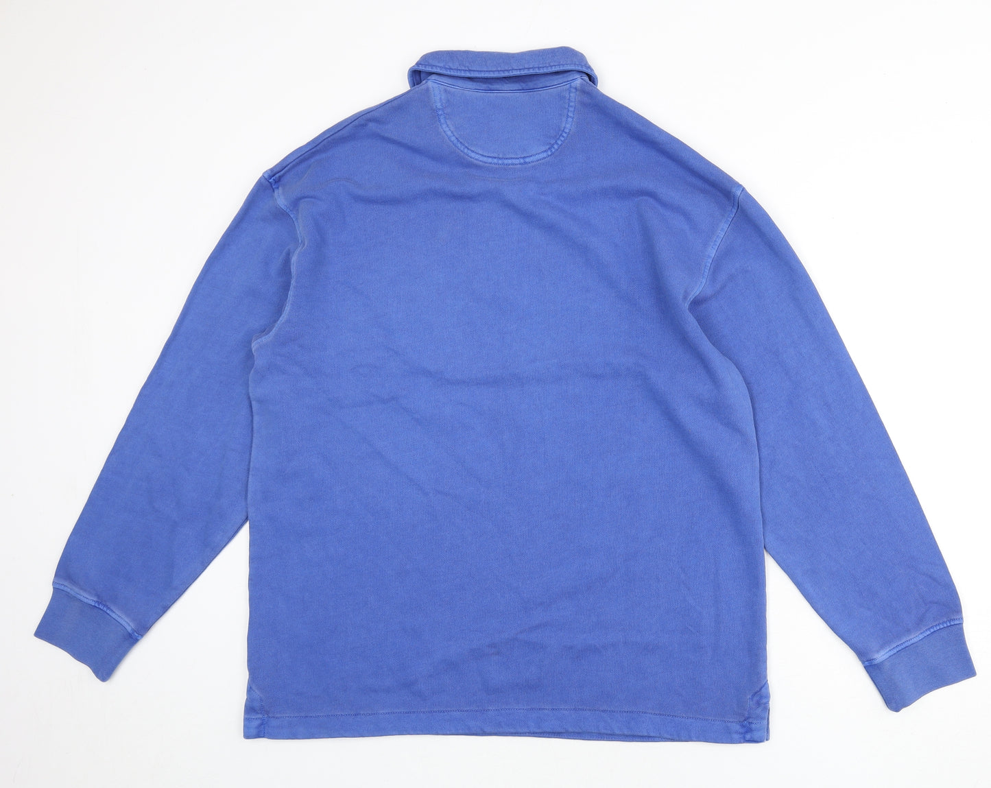 Marks and Spencer Mens Blue Cotton Henley Sweatshirt Size M