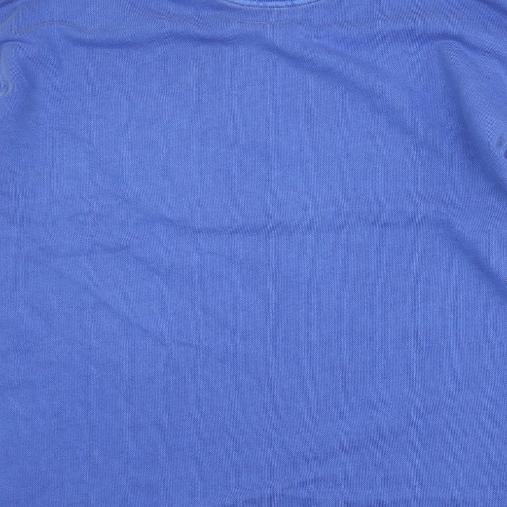 Marks and Spencer Mens Blue Cotton Henley Sweatshirt Size M