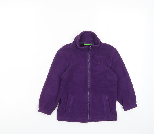 Mountain Warehouse Girls Purple Jacket Size 3-4 Years Zip - Logo, Embroidered