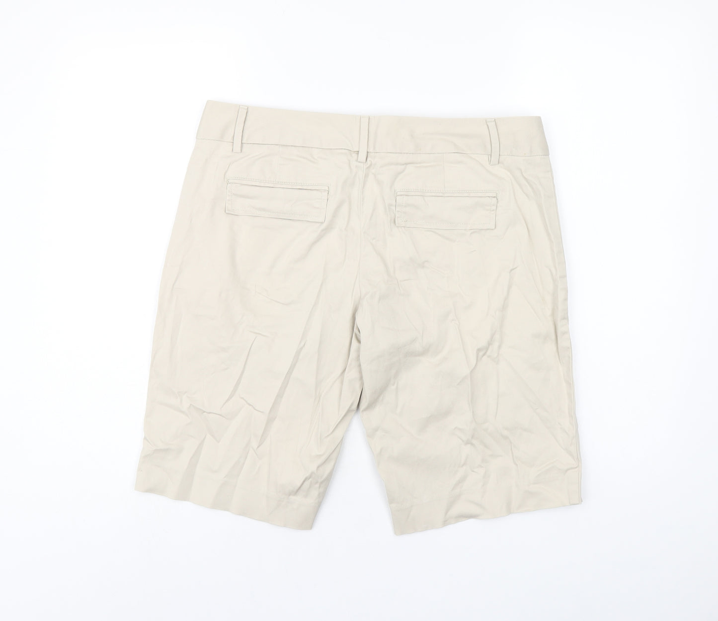 Banana Republic Womens Beige Cotton Bermuda Shorts Size 8 L10.5 in Regular Zip