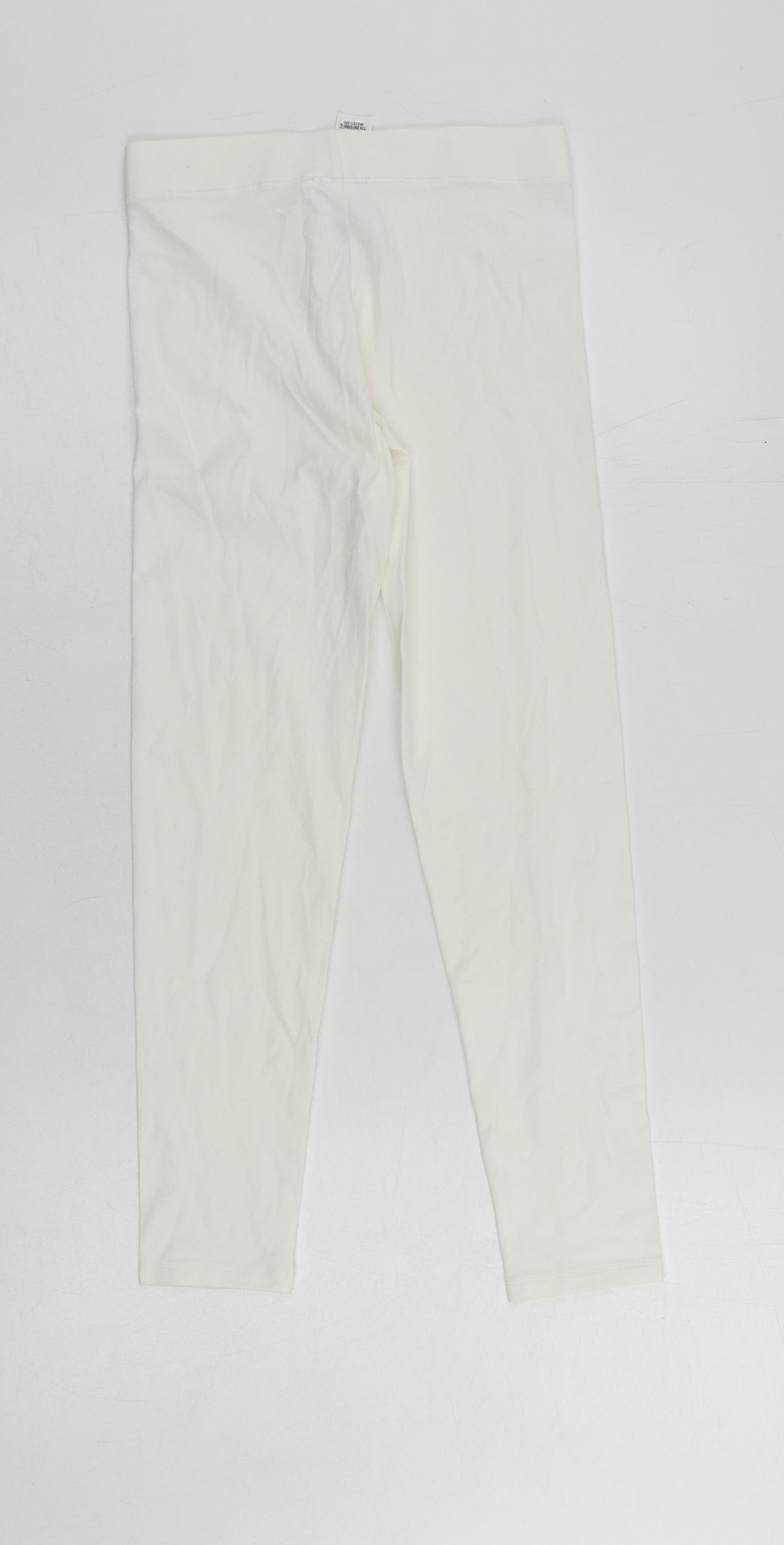 Marks and Spencer Girls White Cotton Jogger Trousers Size 11-12 Years Regular - Leggings