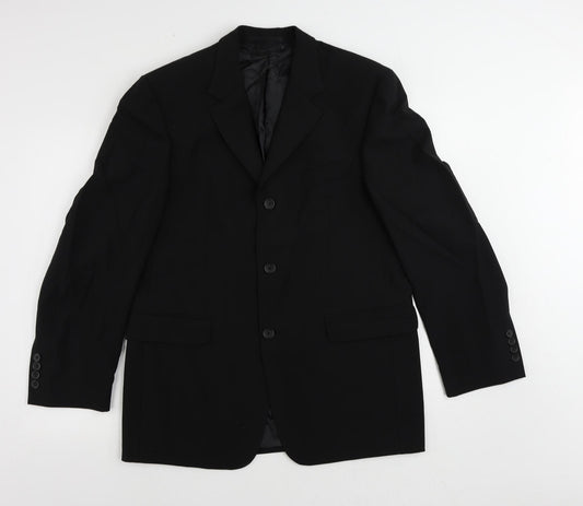 Tom English Mens Black Wool Jacket Suit Jacket Size 38 Regular