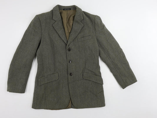 Keepers Tweed Mens Green Wool Jacket Blazer Size 38 Regular