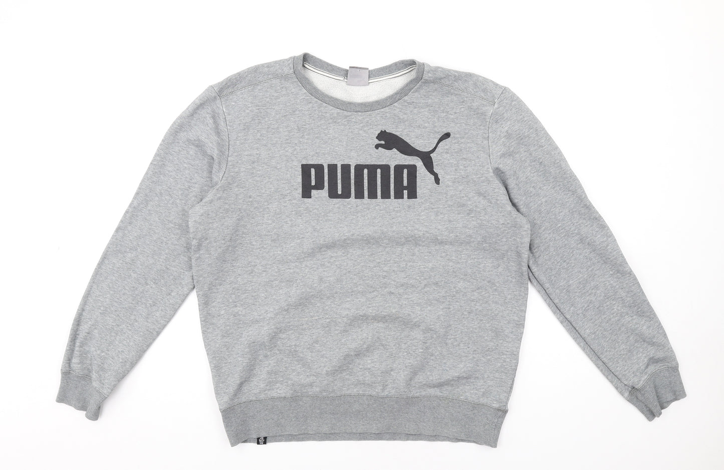 PUMA Mens Grey Cotton Pullover Sweatshirt Size M