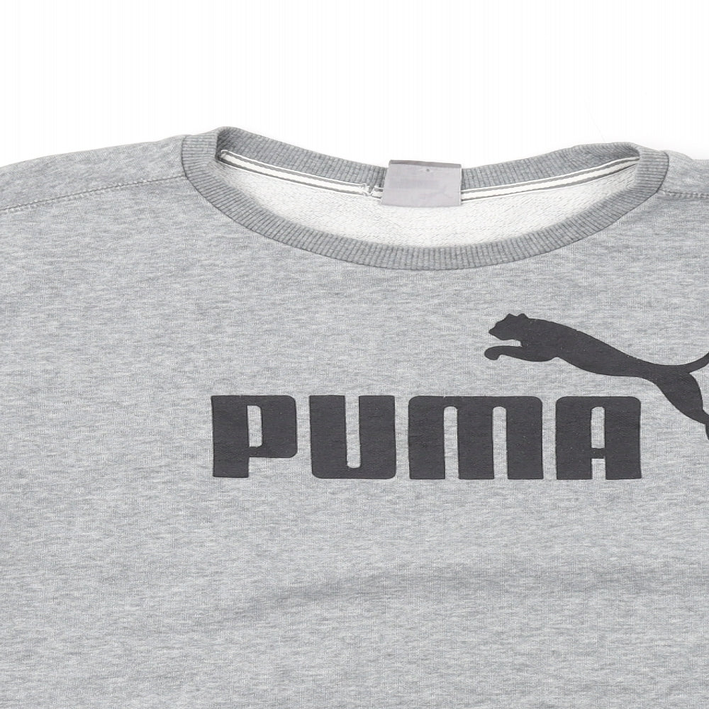 PUMA Mens Grey Cotton Pullover Sweatshirt Size M